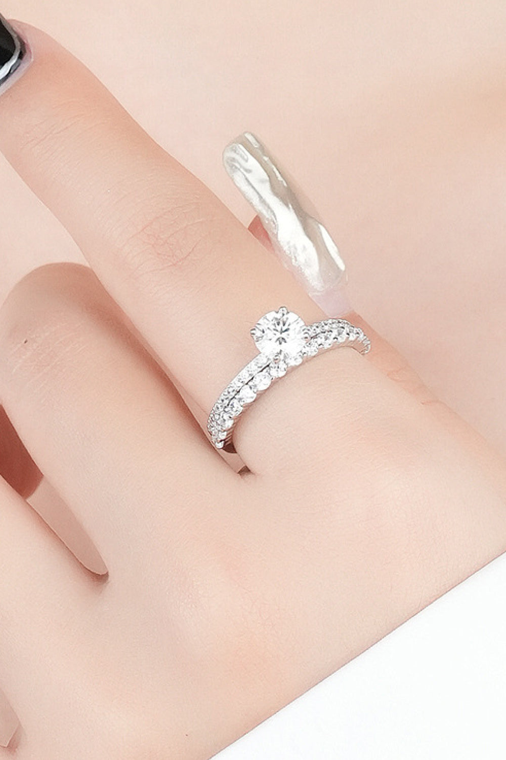 Moissanite 2-Piece 925 Sterling Silver Ring