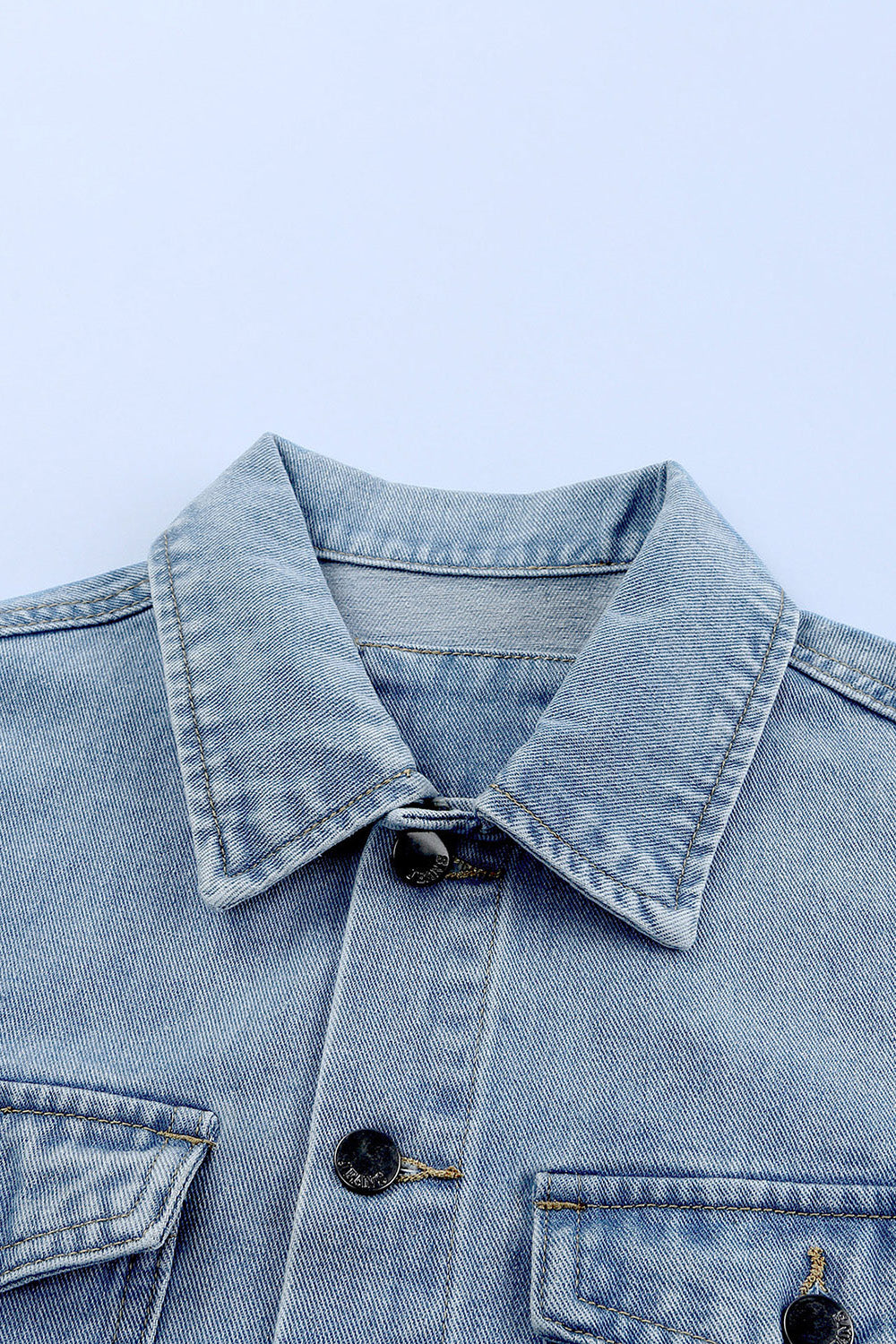 Button Down Collared Denim Jacket