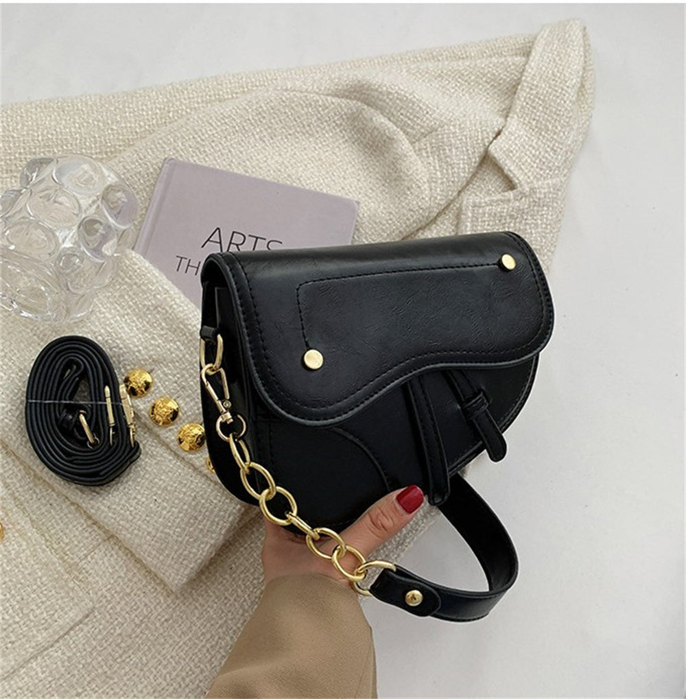 Saddle Bag Pure Color Personality Simple Western Style Trendy  Lady