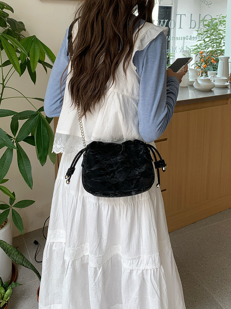 New Chinese Style Pleated Chain Cloud Niche Commuter Summer All-matching Crossbody Bag For Women