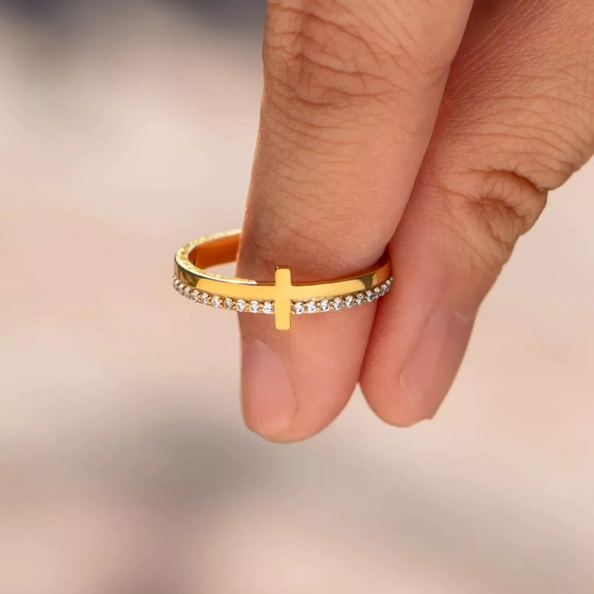 925 Sterling Silver Cross Ring - 