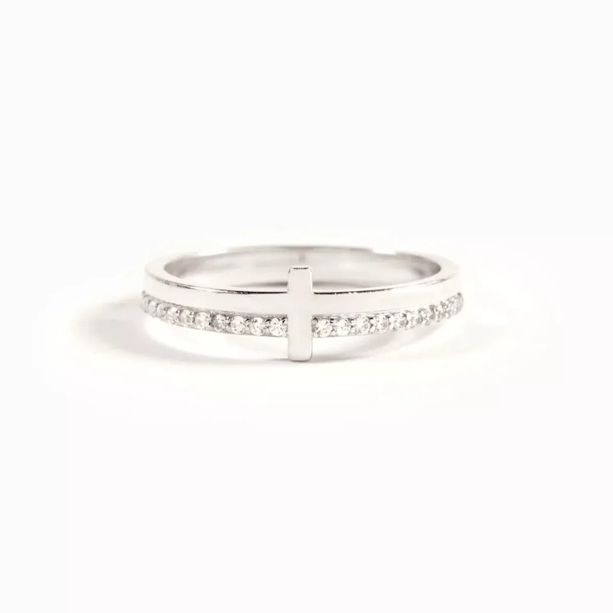 925 Sterling Silver Cross Ring - 
