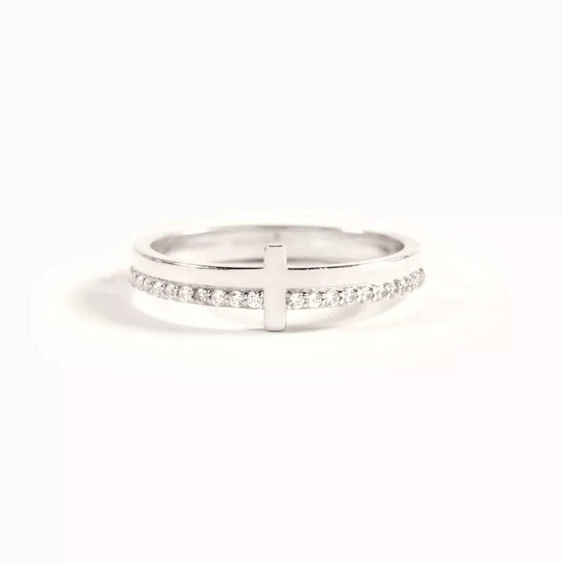 925 Sterling Silver Cross Ring - 