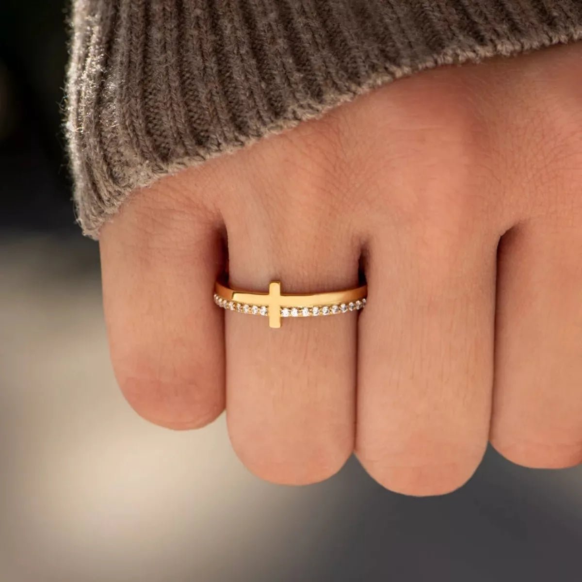 925 Sterling Silver Cross Ring - 
