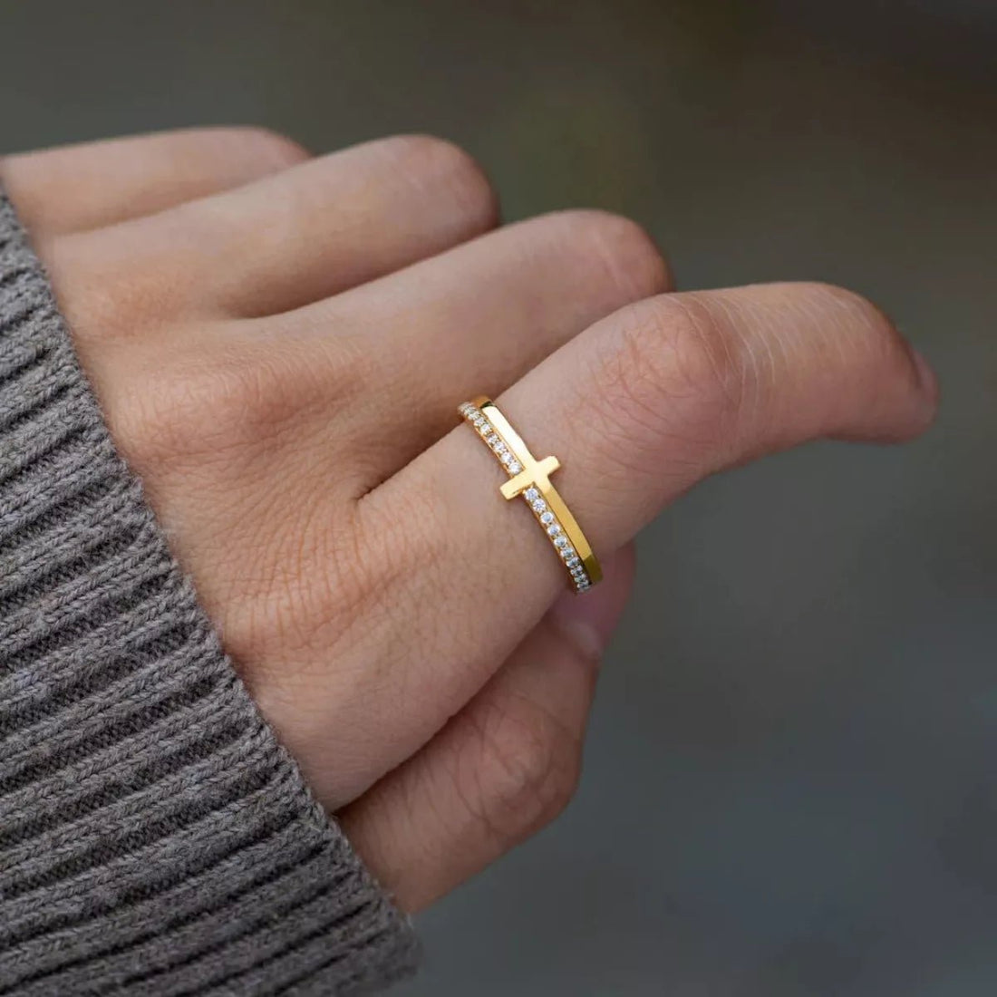 925 Sterling Silver Cross Ring - 