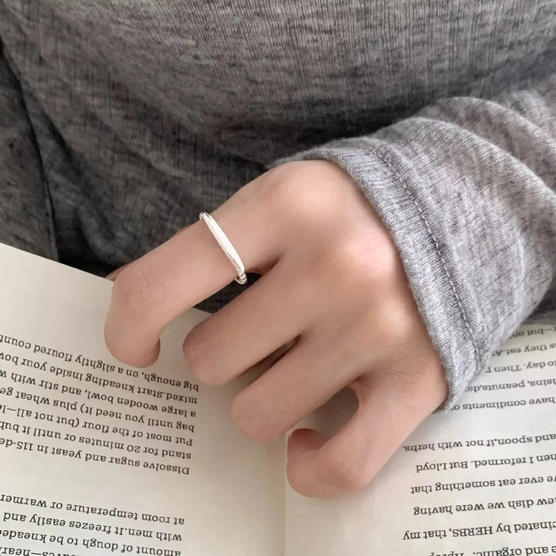 925 Sterling Silver Geometric Ring - 