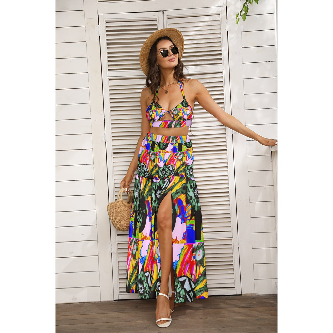 All-Over Print Women's Tie Back Wrap Dress
