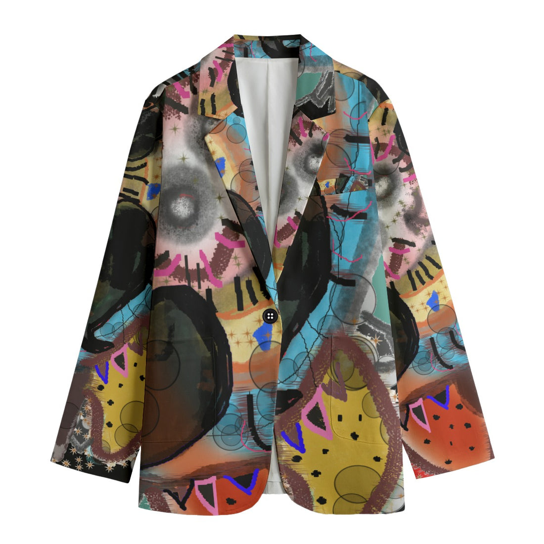 All-Over Print Women's Cotton Leisure Blazer