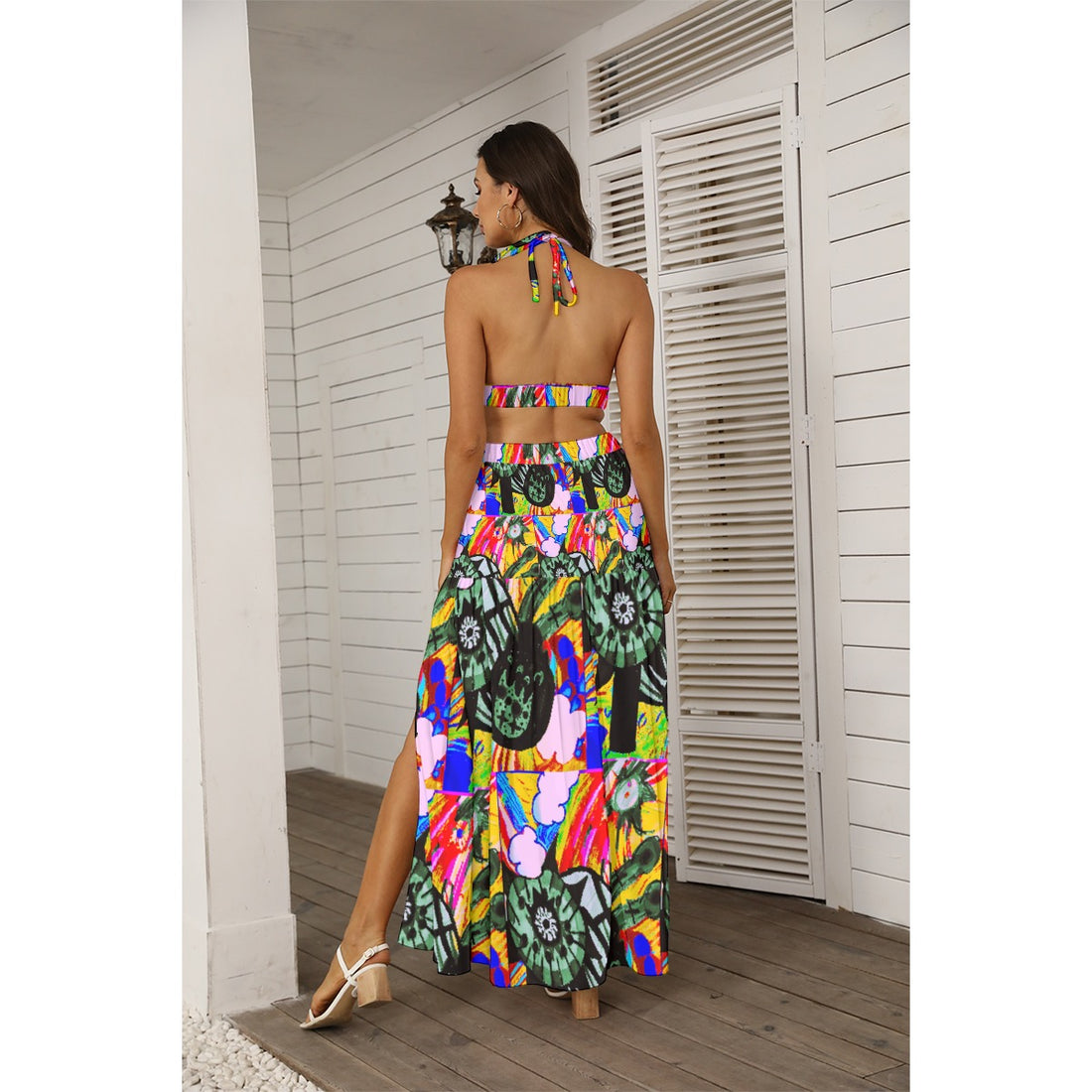 All-Over Print Women's Tie Back Wrap Dress