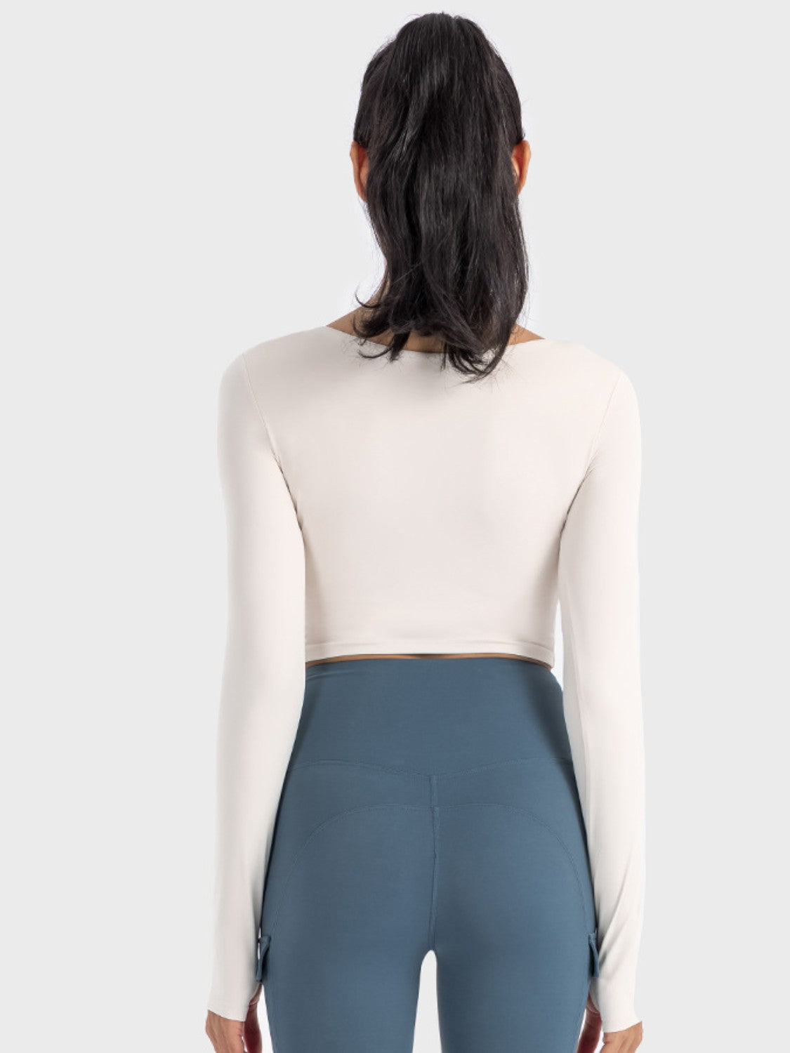 Millennia Ruched Cropped Long Sleeve Sports Top