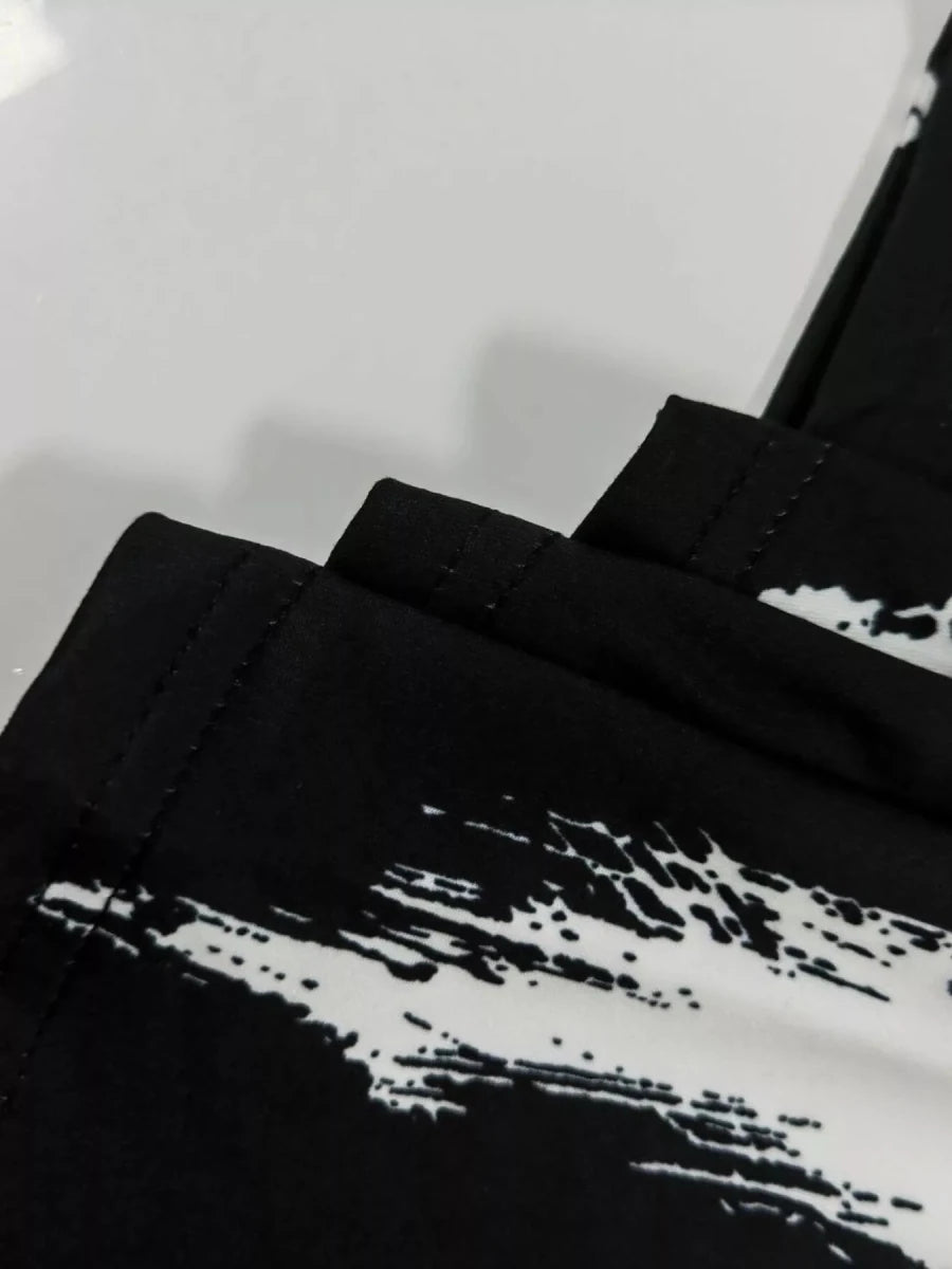 Abstract Print Sleeveless Top & Wide Leg Pants Set - 
