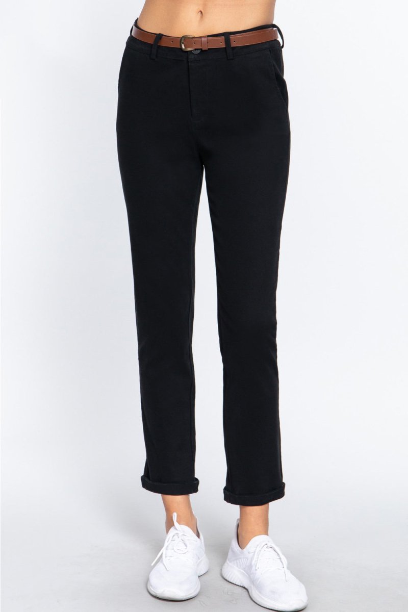ACTIVE BASIC Cotton - Span Twill Straight Pants - Bottoms