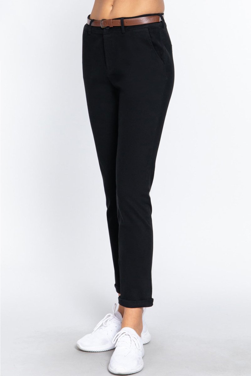 ACTIVE BASIC Cotton - Span Twill Straight Pants - Bottoms