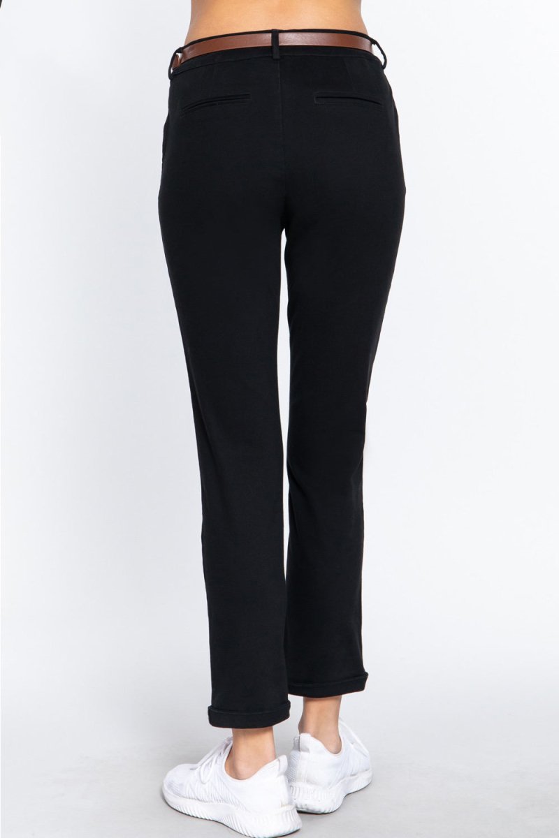 ACTIVE BASIC Cotton - Span Twill Straight Pants - Bottoms