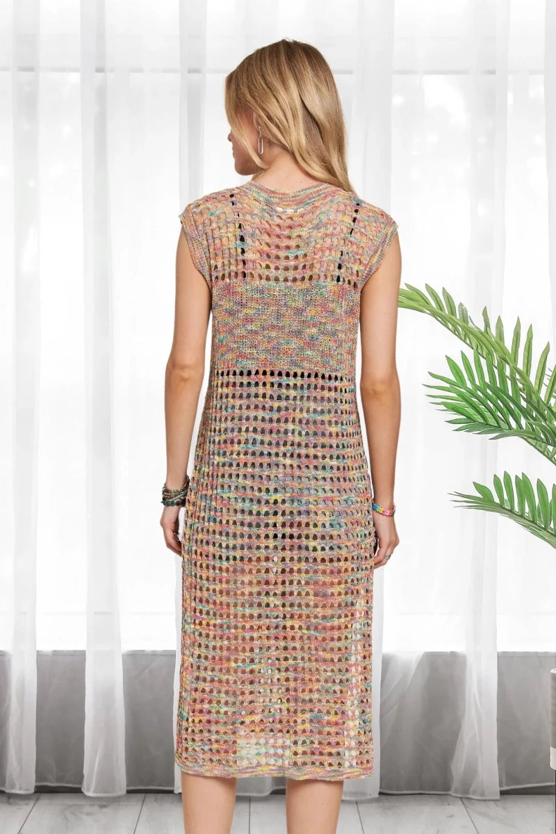 ADORA Multi Color Crochet Tunic Top - Tunic top