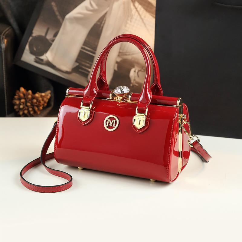 Senior Texture Patent Leather One Shoulder Unique Brand Lady Cross-body Mini Bag