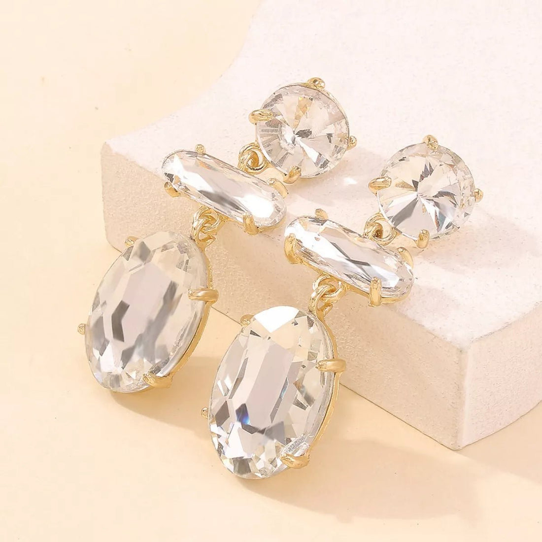 Alloy Geometric Dangle Earrings - 