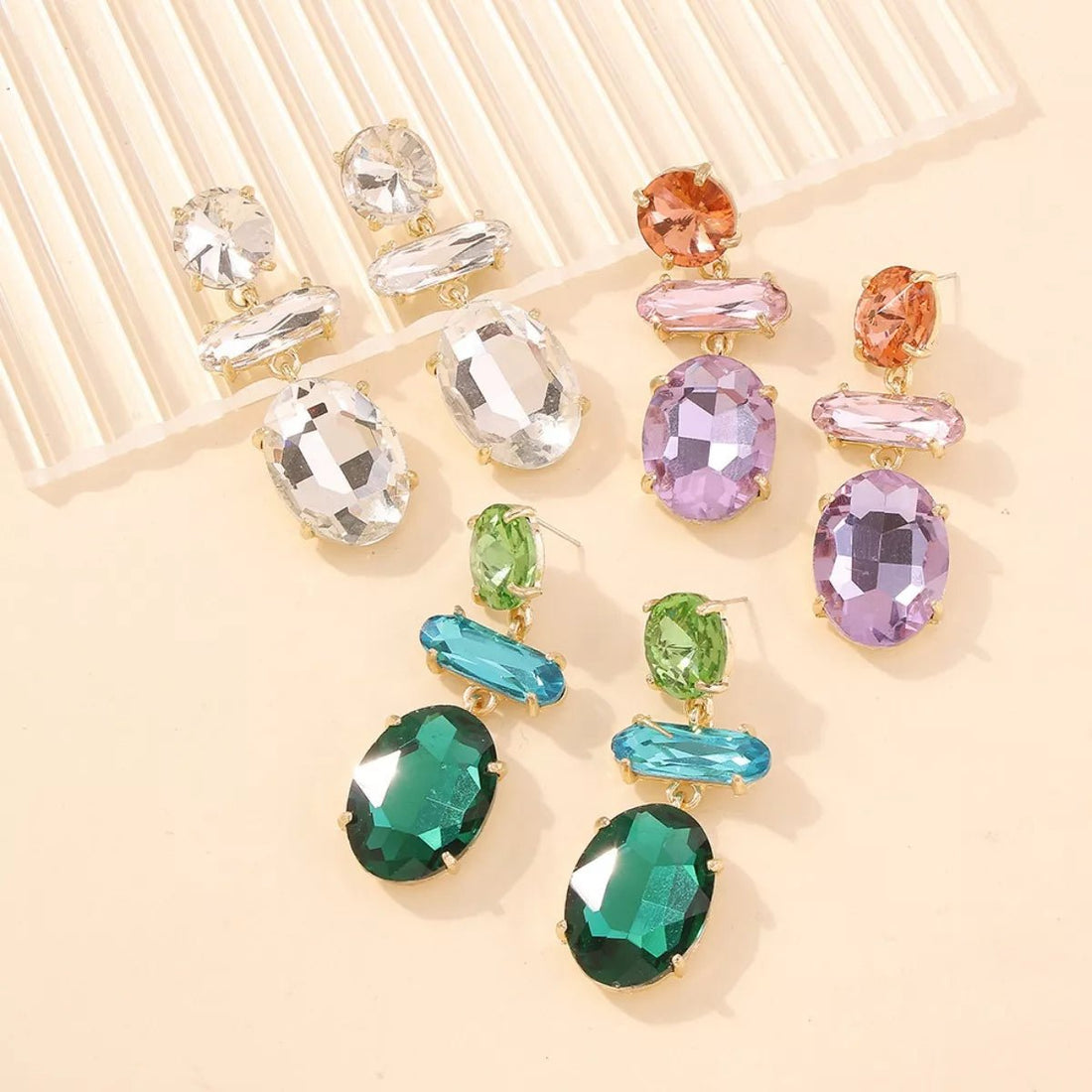 Alloy Geometric Dangle Earrings - 