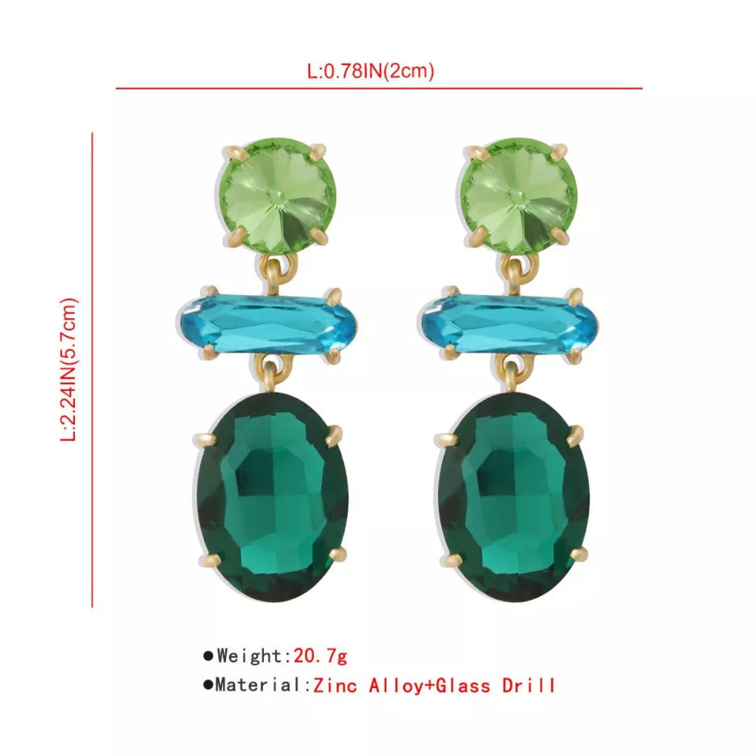 Alloy Geometric Dangle Earrings - 