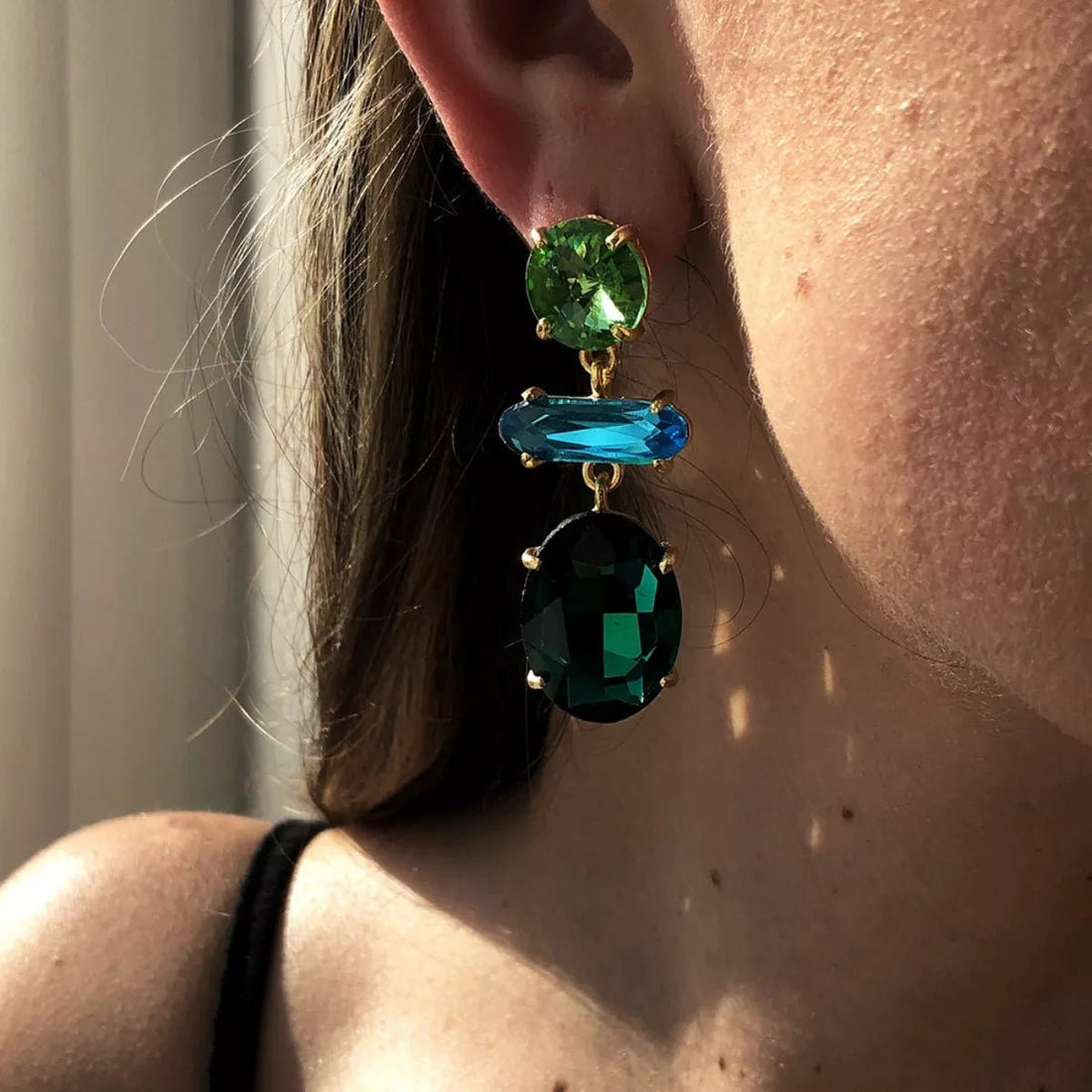 Alloy Geometric Dangle Earrings - 