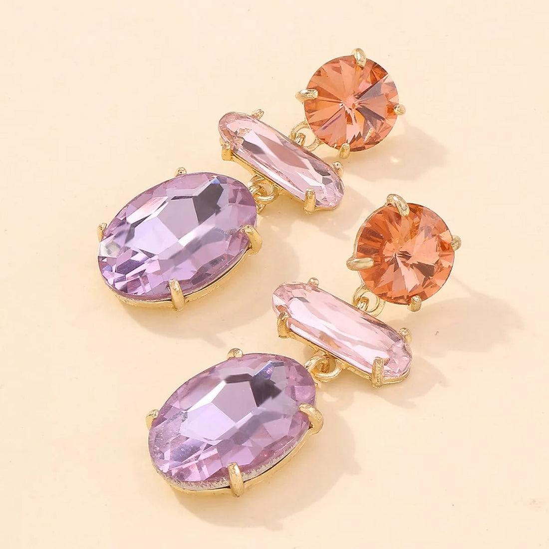 Alloy Geometric Dangle Earrings - 