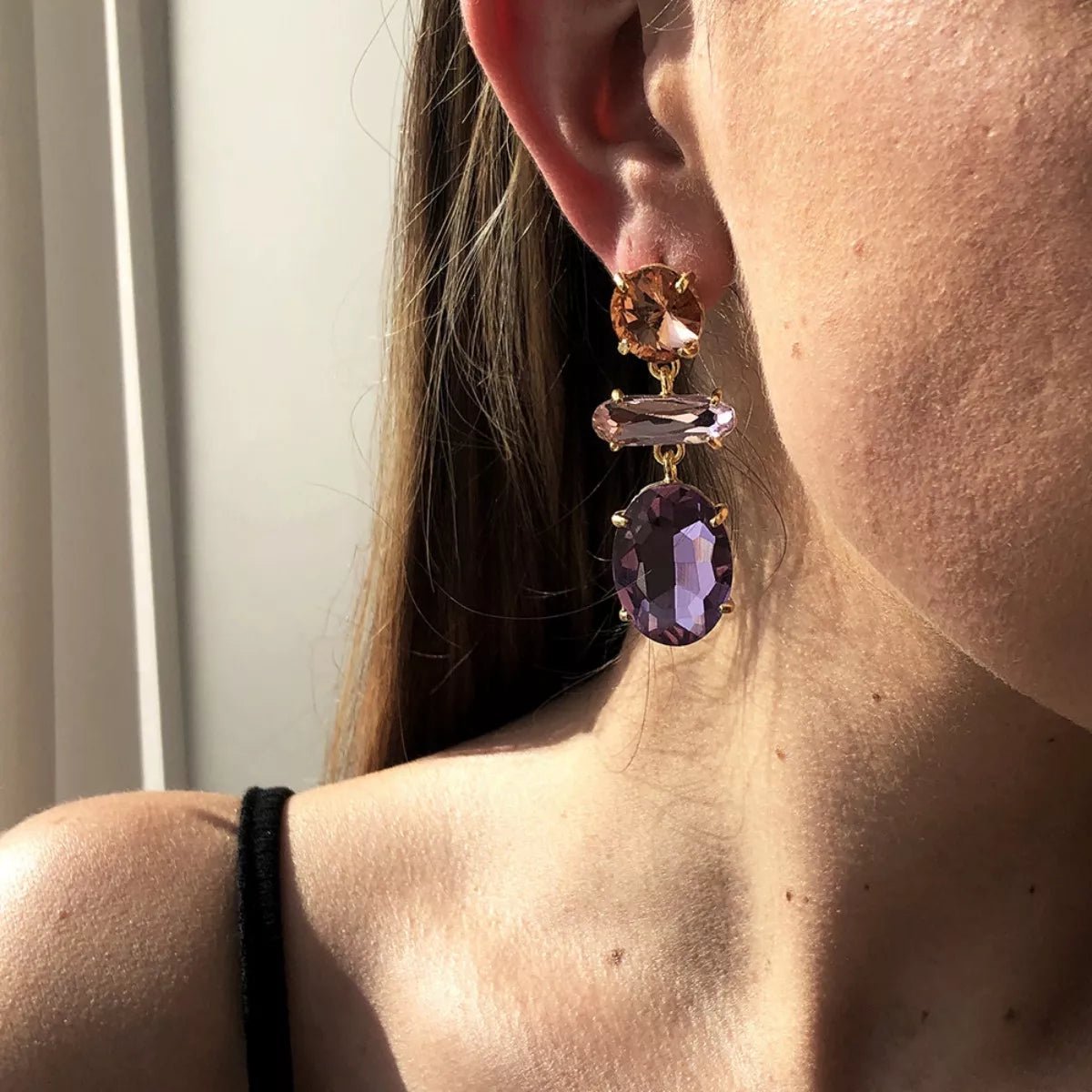 Alloy Geometric Dangle Earrings - 