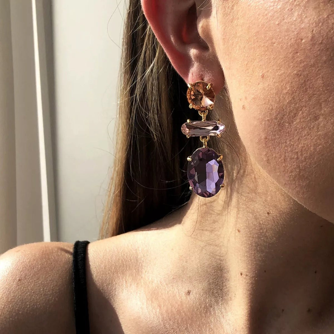 Alloy Geometric Dangle Earrings - 