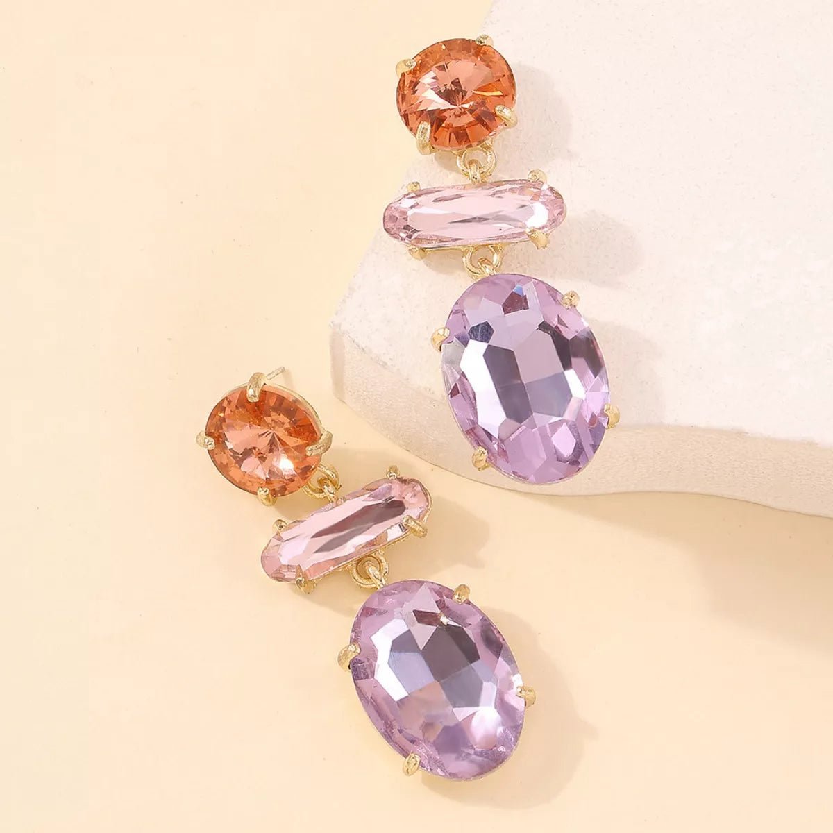 Alloy Geometric Dangle Earrings - 
