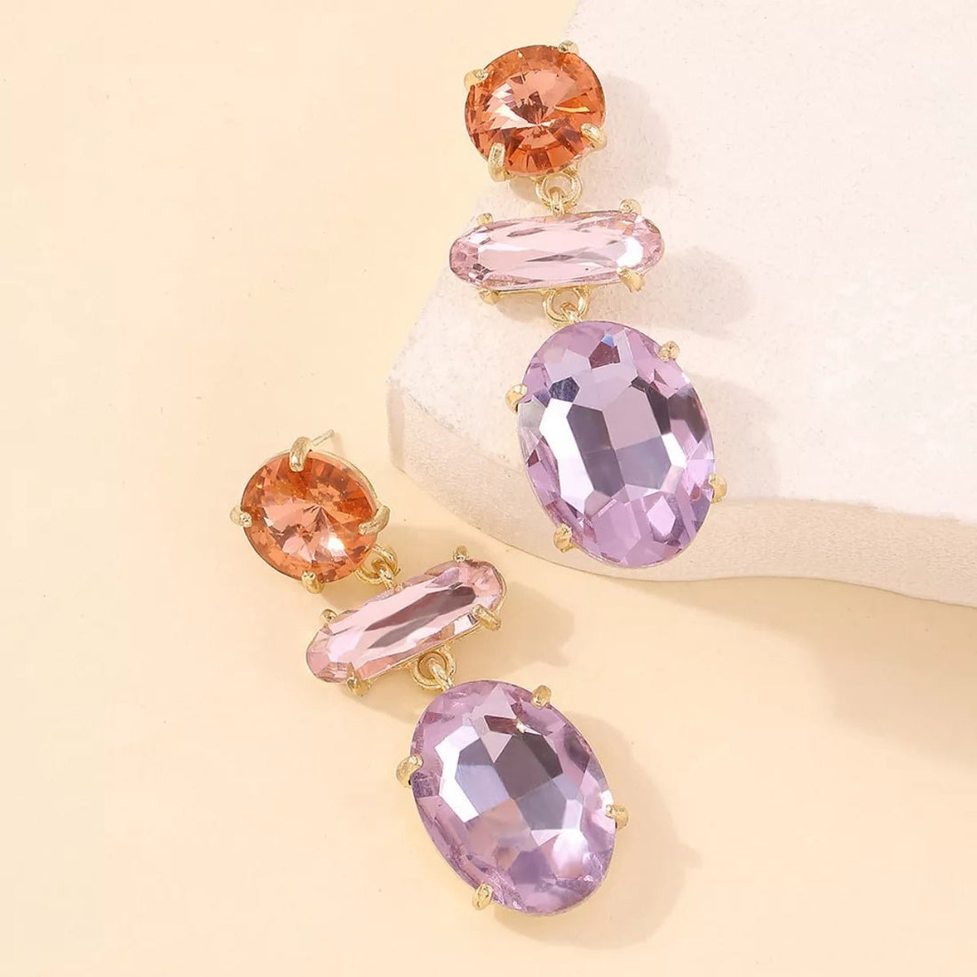 Alloy Geometric Dangle Earrings - 