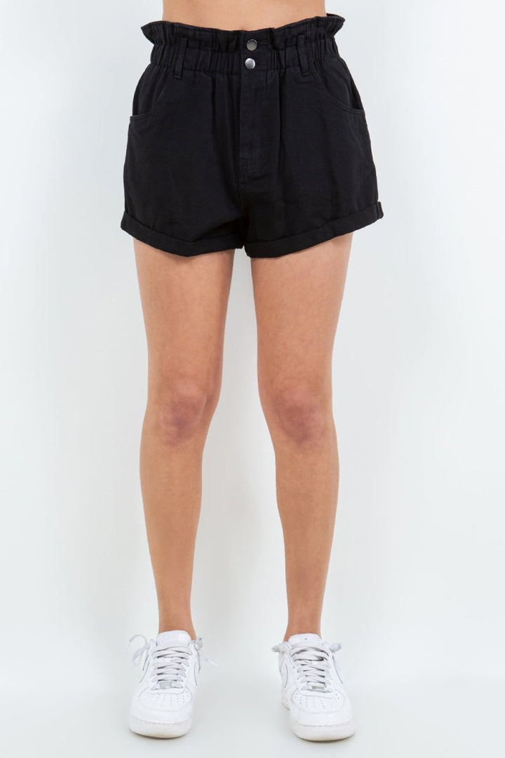 American Bazi High Waist Paper Bag Shorts - Bottoms