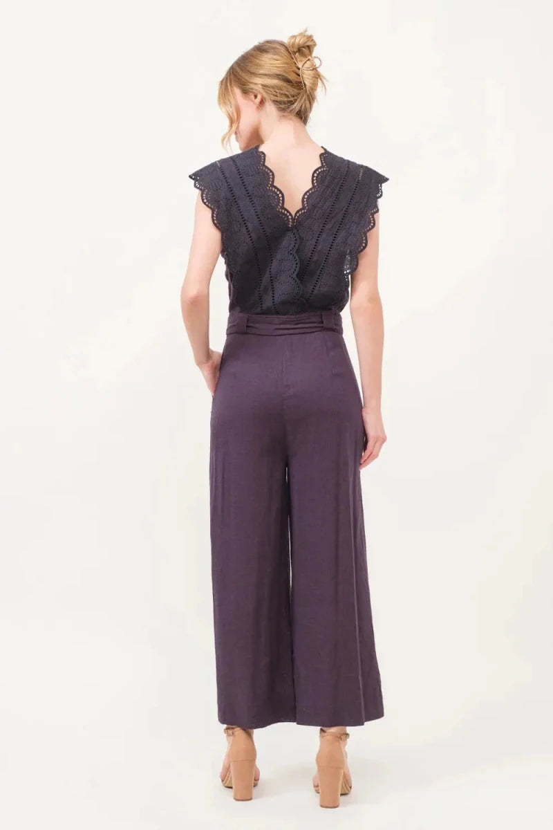 And The Why Laced Surplice Tie Waist Jumpsuit - Jumpsuit