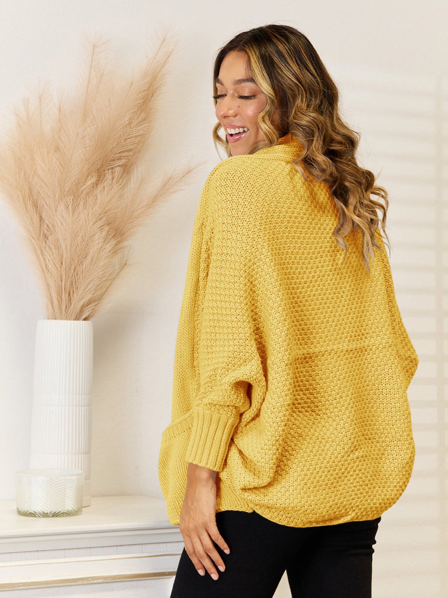 Angel Wings Open Front Cardigan with Pockets - Outerwear