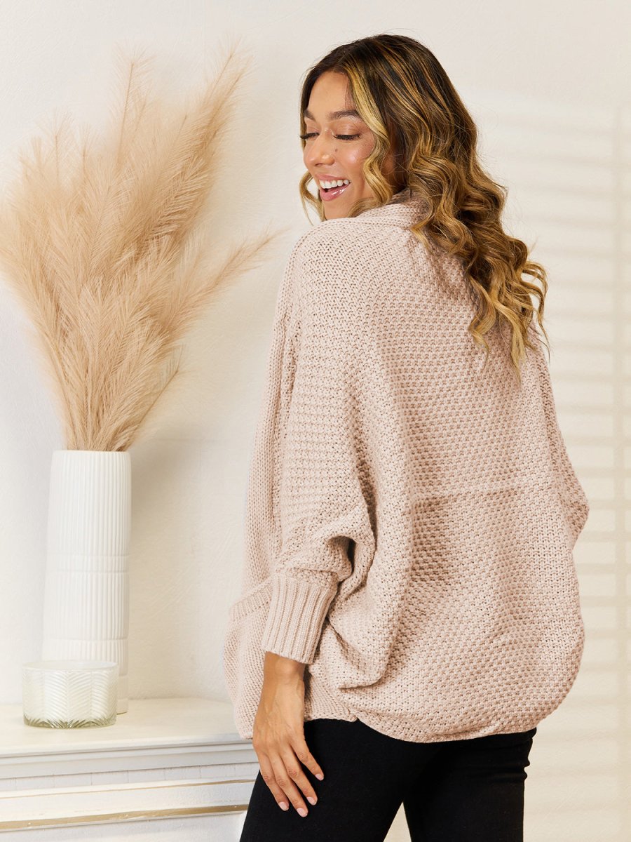 Angel Wings Open Front Cardigan with Pockets - Outerwear