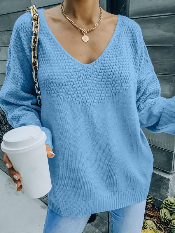 Autumn and winter European and American women's new V - neck long sleeved sweater women - Outerwear