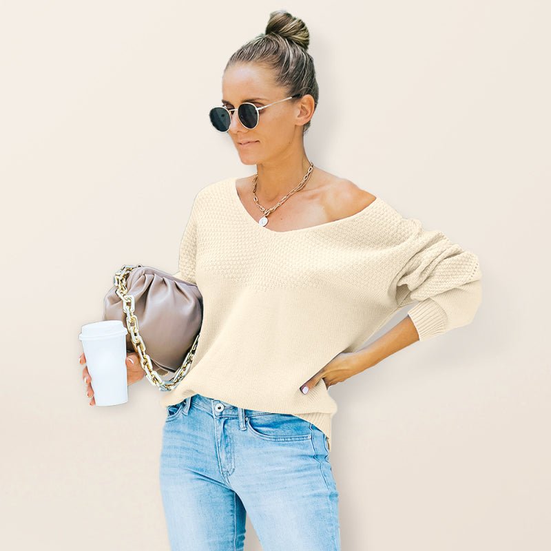 Autumn and winter European and American women's new V - neck long sleeved sweater women - Outerwear