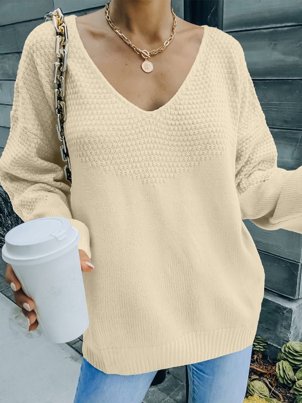 Autumn and winter European and American women's new V - neck long sleeved sweater women - Outerwear