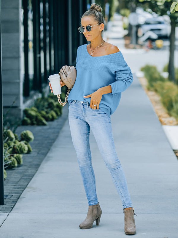 Autumn and winter European and American women's new V - neck long sleeved sweater women - Outerwear