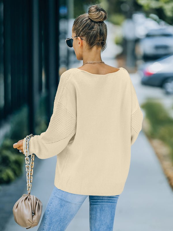 Autumn and winter European and American women's new V - neck long sleeved sweater women - Outerwear