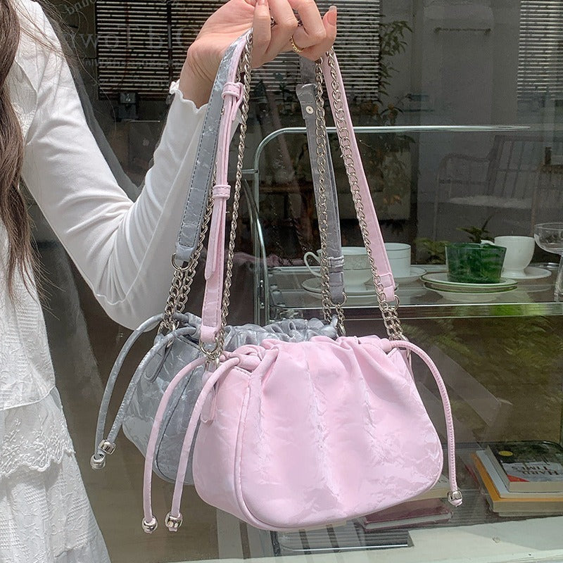 New Chinese Style Pleated Chain Cloud Niche Commuter Summer All-matching Crossbody Bag For Women