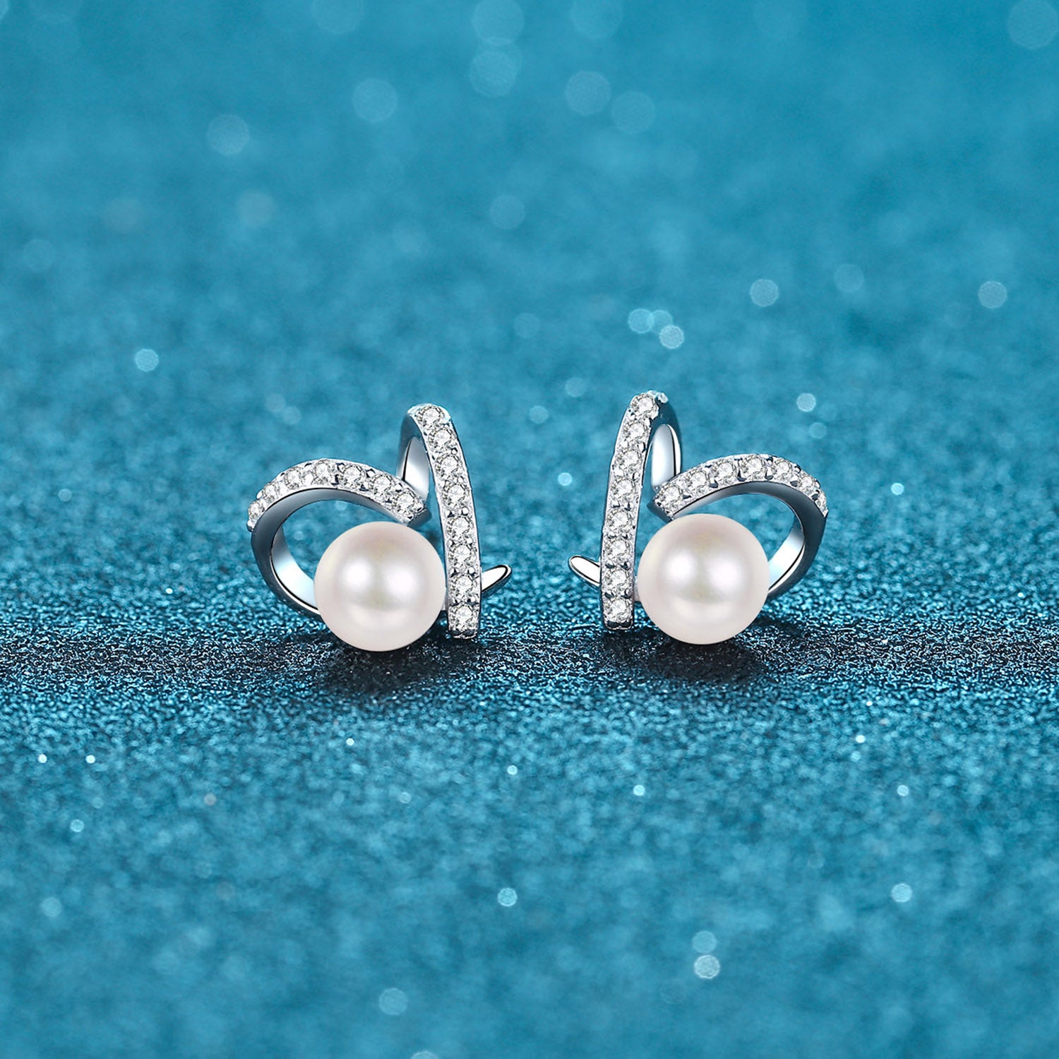 Pearl Moissanite 925 Sterling Silver Earrings