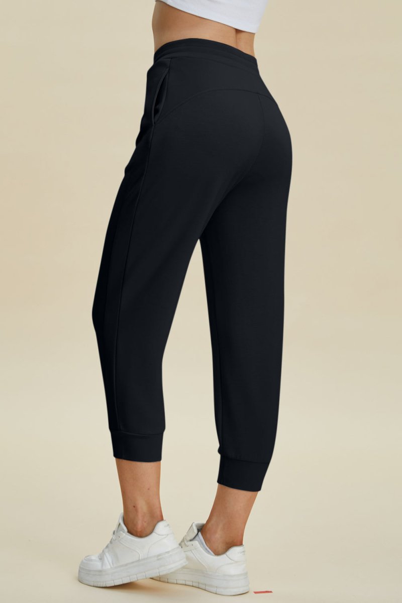 Basic Bae Full Size Air Scuba Drawstring High Waist Cropped Pants - Bottoms