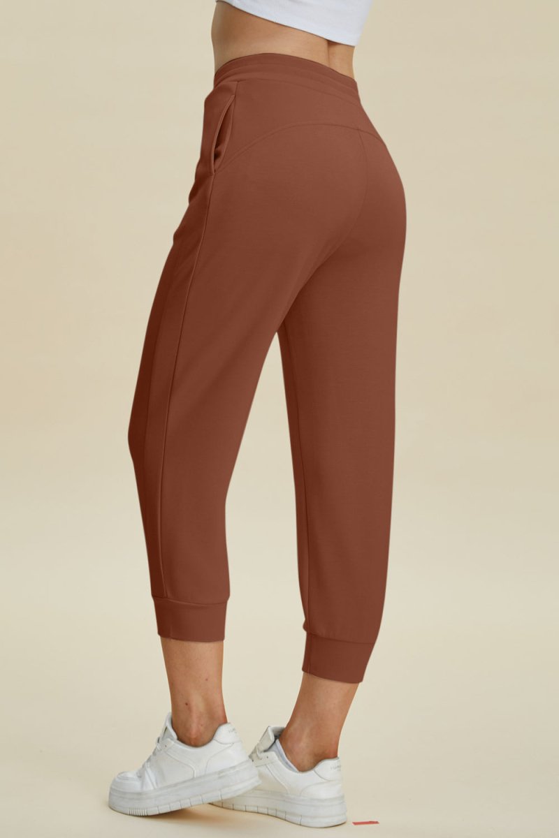 Basic Bae Full Size Air Scuba Drawstring High Waist Cropped Pants - Bottoms
