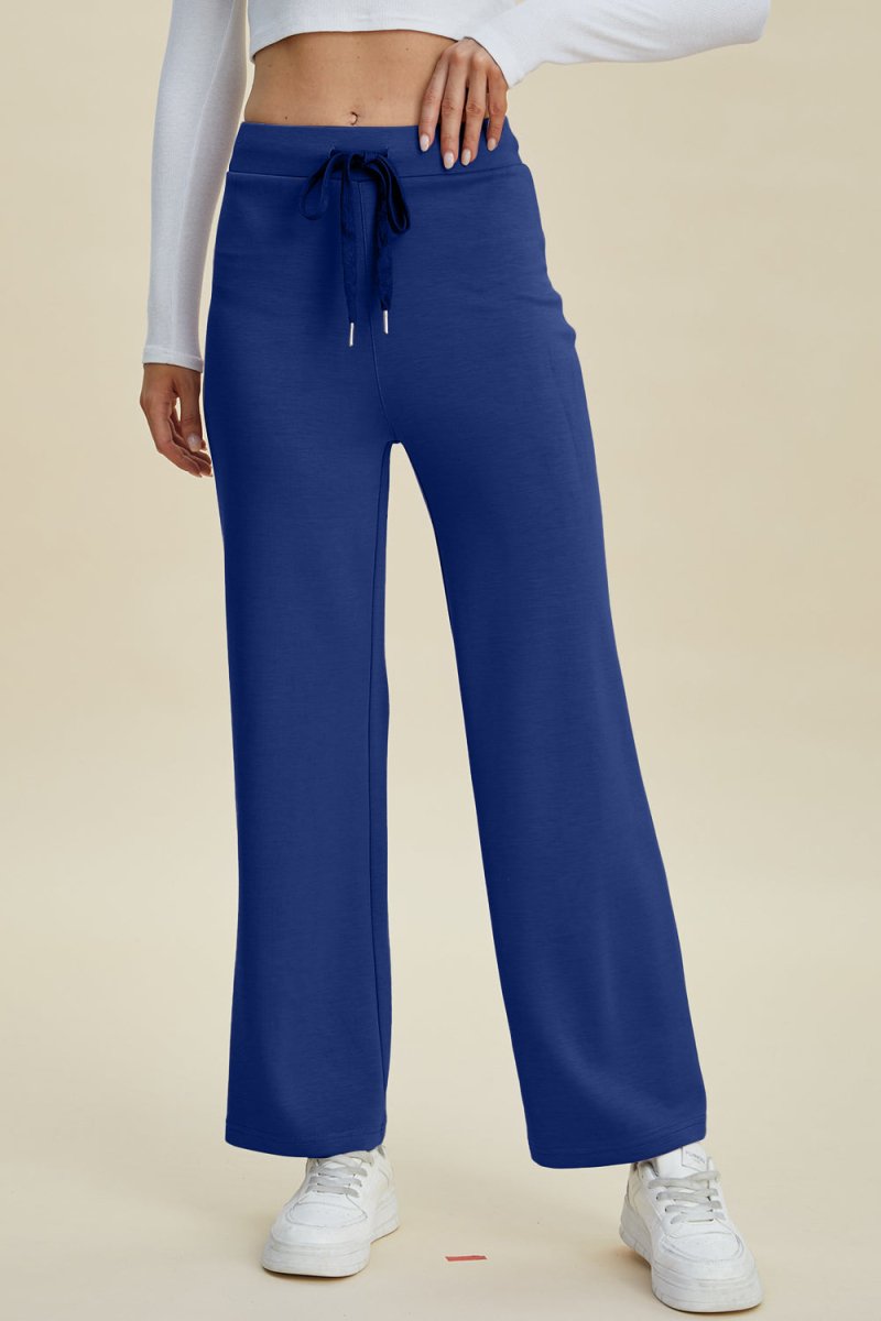 Basic Bae Full Size Air Scuba Drawstring Wide Leg Pants - Bottoms