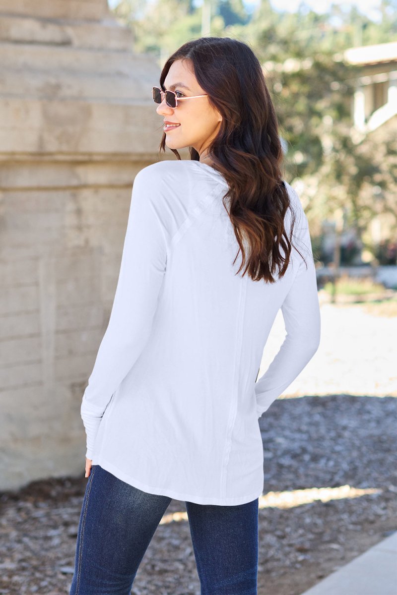 Basic Bae Full Size Round Neck Long Sleeve T-Shirt - Top