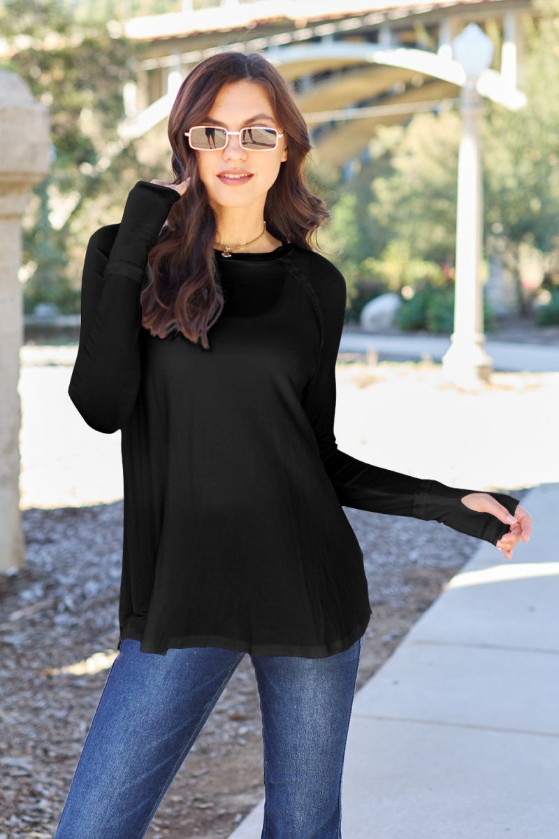 Basic Bae Full Size Round Neck Long Sleeve T-Shirt - Top