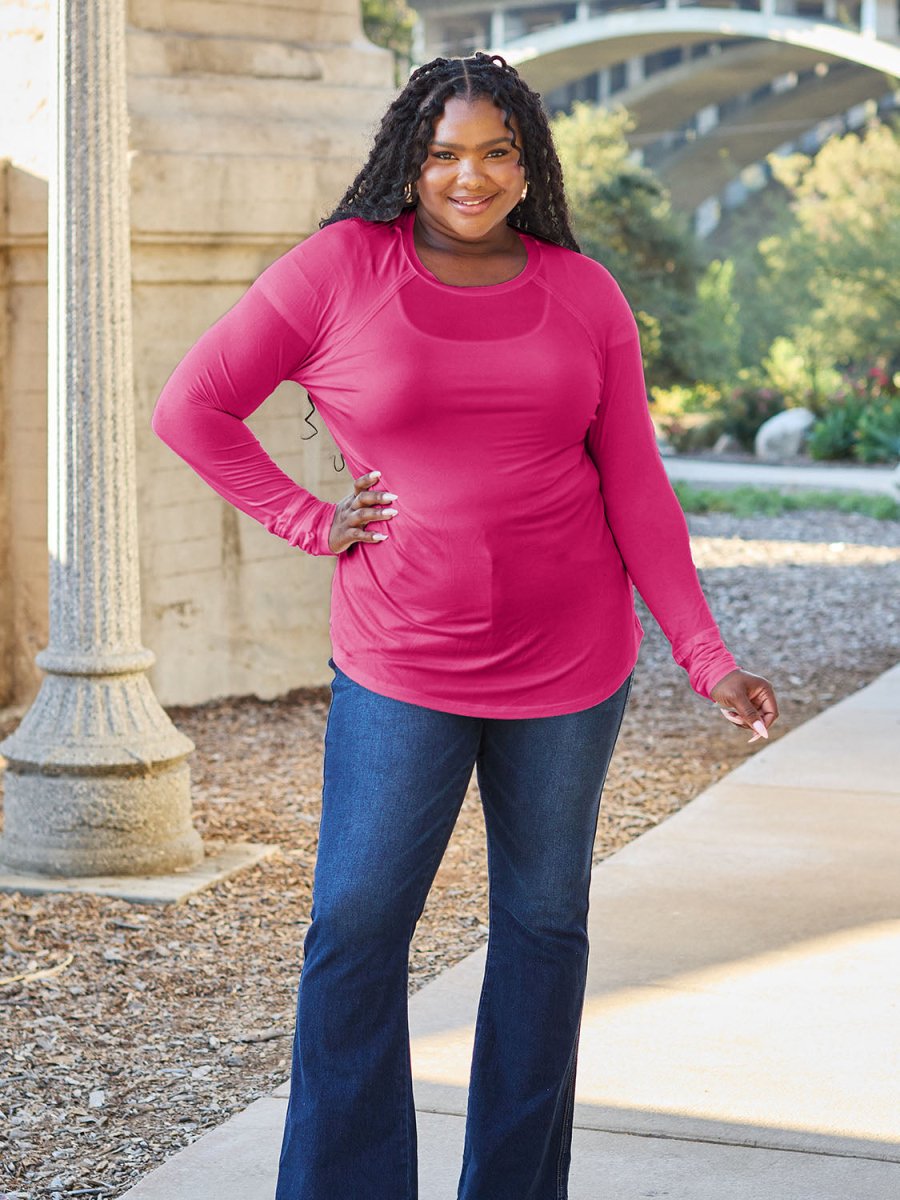 Basic Bae Full Size Round Neck Long Sleeve T-Shirt - Top