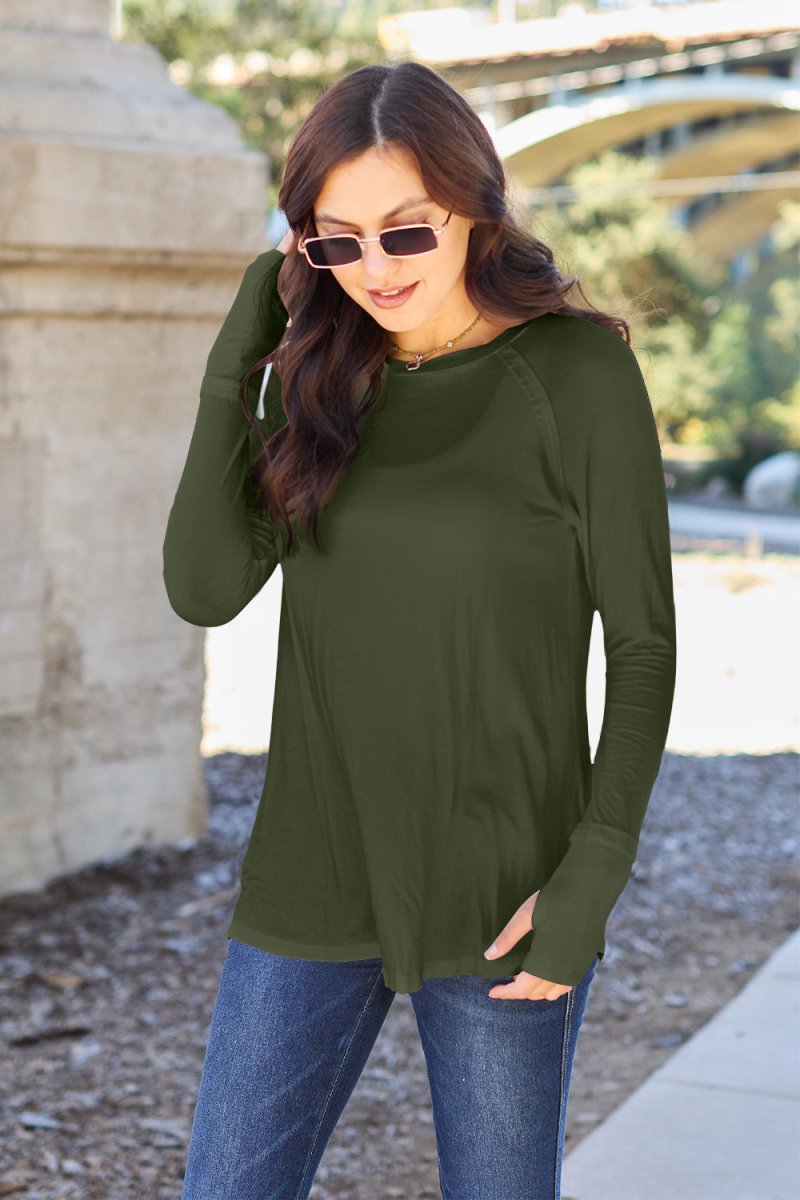 Basic Bae Full Size Round Neck Long Sleeve T-Shirt - Top