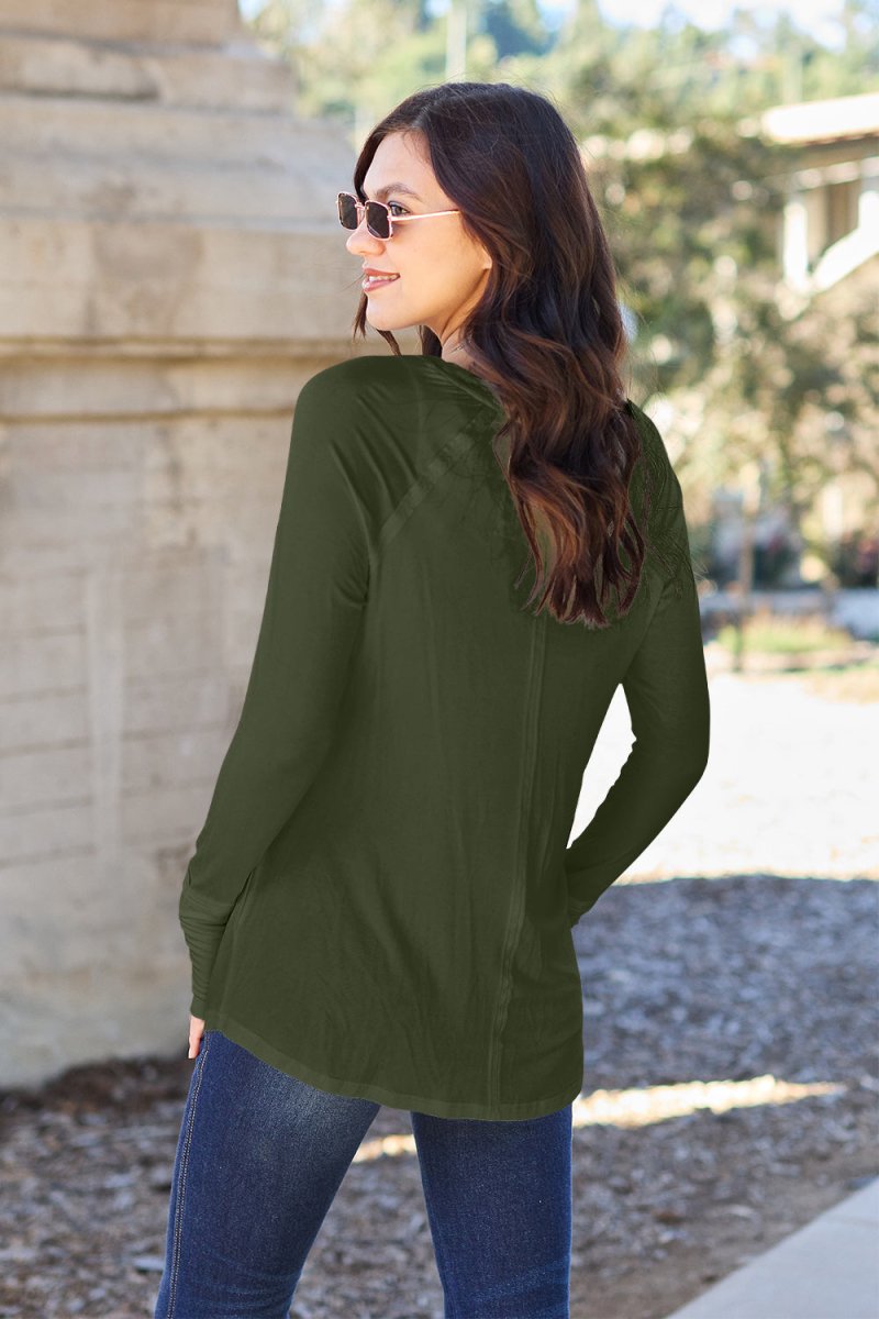 Basic Bae Full Size Round Neck Long Sleeve T-Shirt - Top