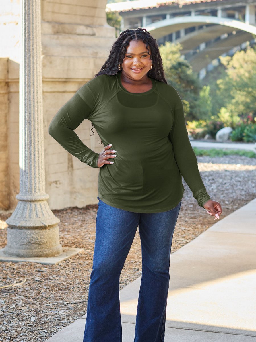 Basic Bae Full Size Round Neck Long Sleeve T-Shirt - Top