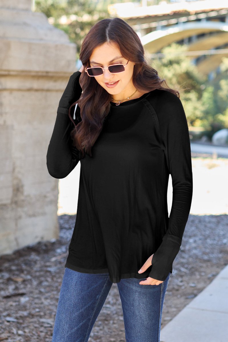 Basic Bae Full Size Round Neck Long Sleeve T-Shirt - Top